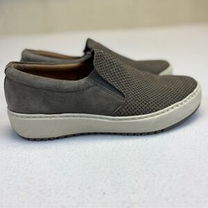 Sofft Somers Slip On Leather Sneaker Snake Print Snare Gray Nubuck Womens 9M